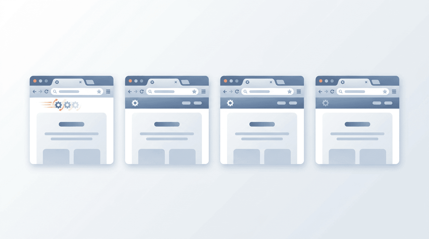 Visual comparison of animated favicon support across major browsers