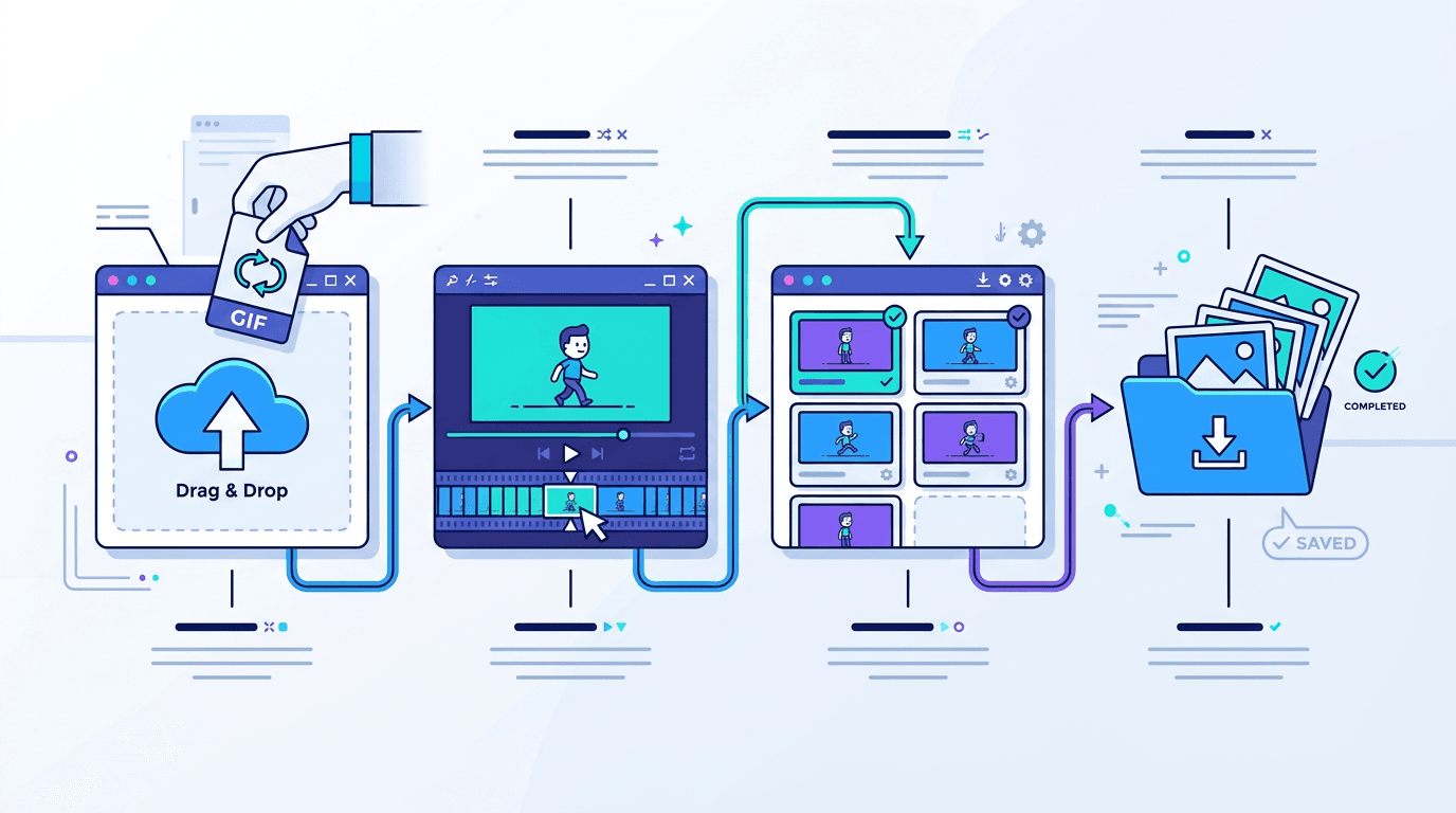 Workflow for extracting and saving individual frames from an animated GIF