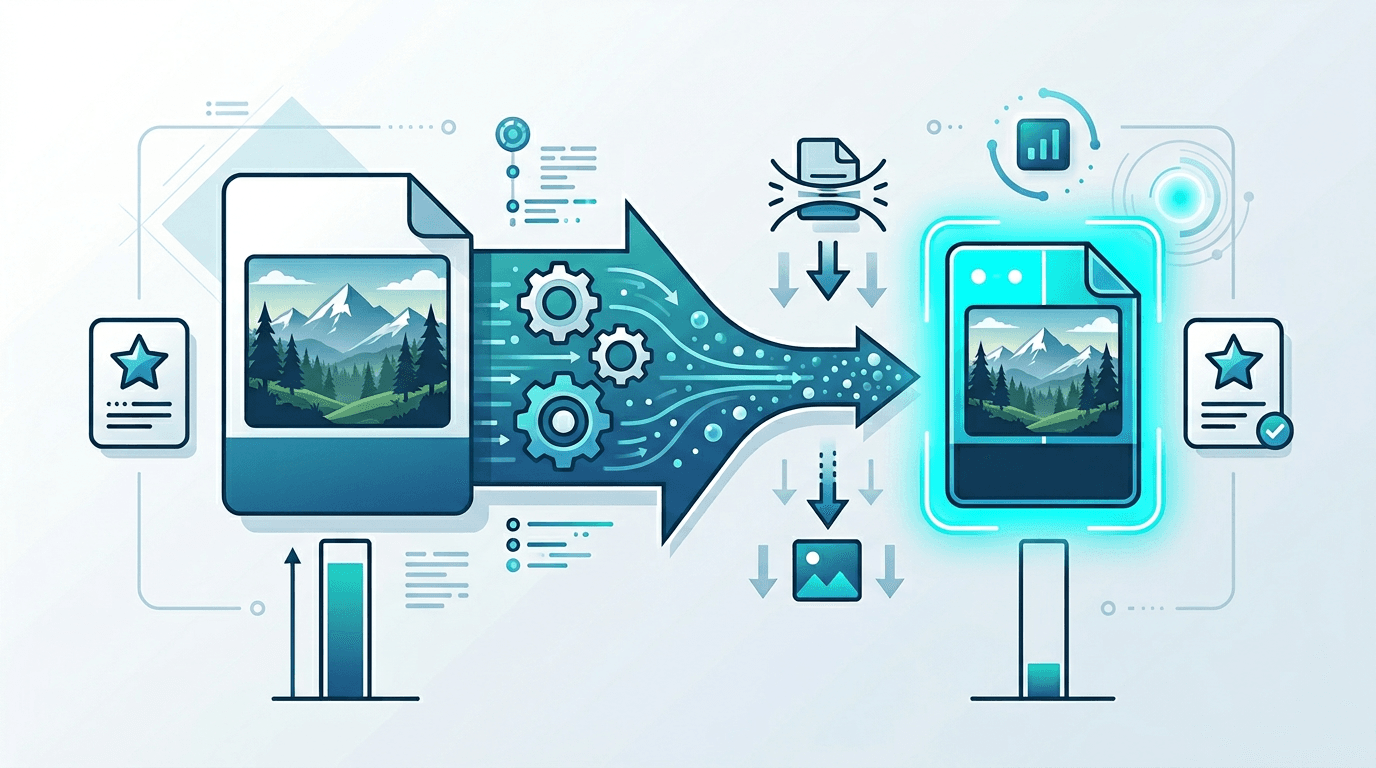 Comparison showing HEIC converted into a smaller AVIF image while keeping quality high