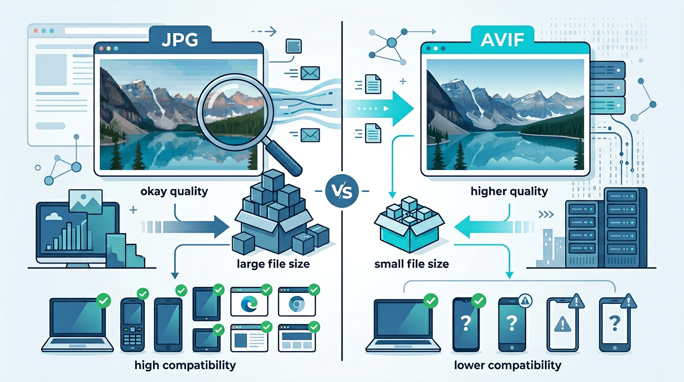 JPG vs AVIF Format Comparison - Complete Guide