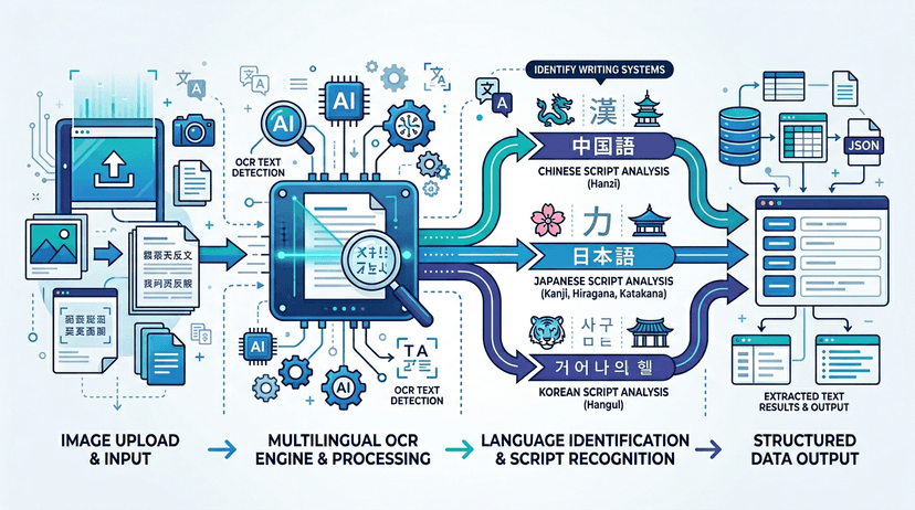 多语言 OCR 指南 - 提取中文、日文、韩文文字 | ImgConvert