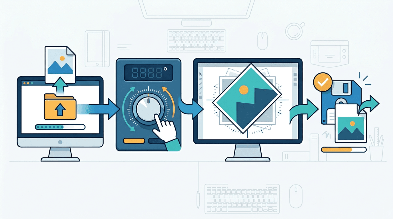 Workflow for precisely rotating an image to a chosen degree using angle controls