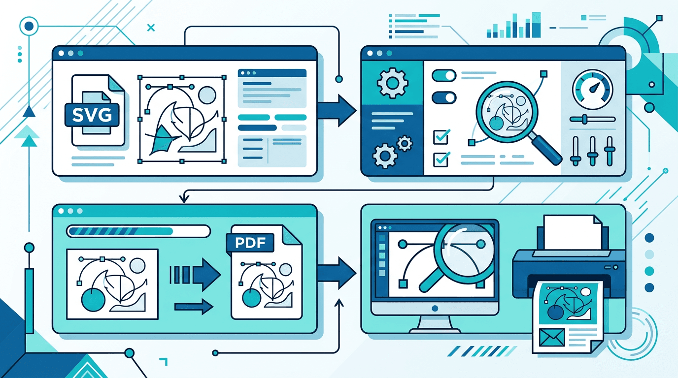 Workflow for exporting SVG artwork to PDF while keeping vector scalability and print sharpness