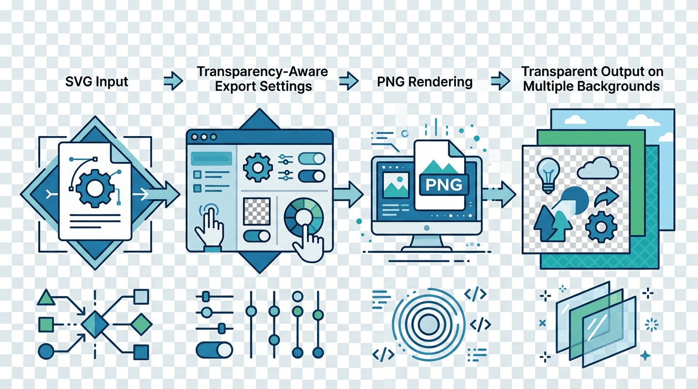 Workflow for exporting an SVG graphic to PNG while preserving transparent background areas