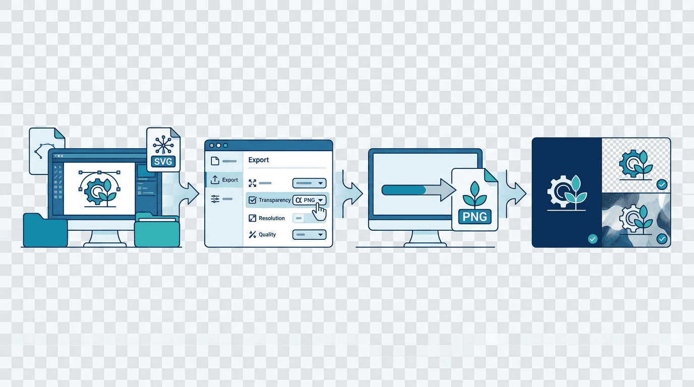 Workflow for converting SVG artwork into a transparent PNG asset for flexible placement